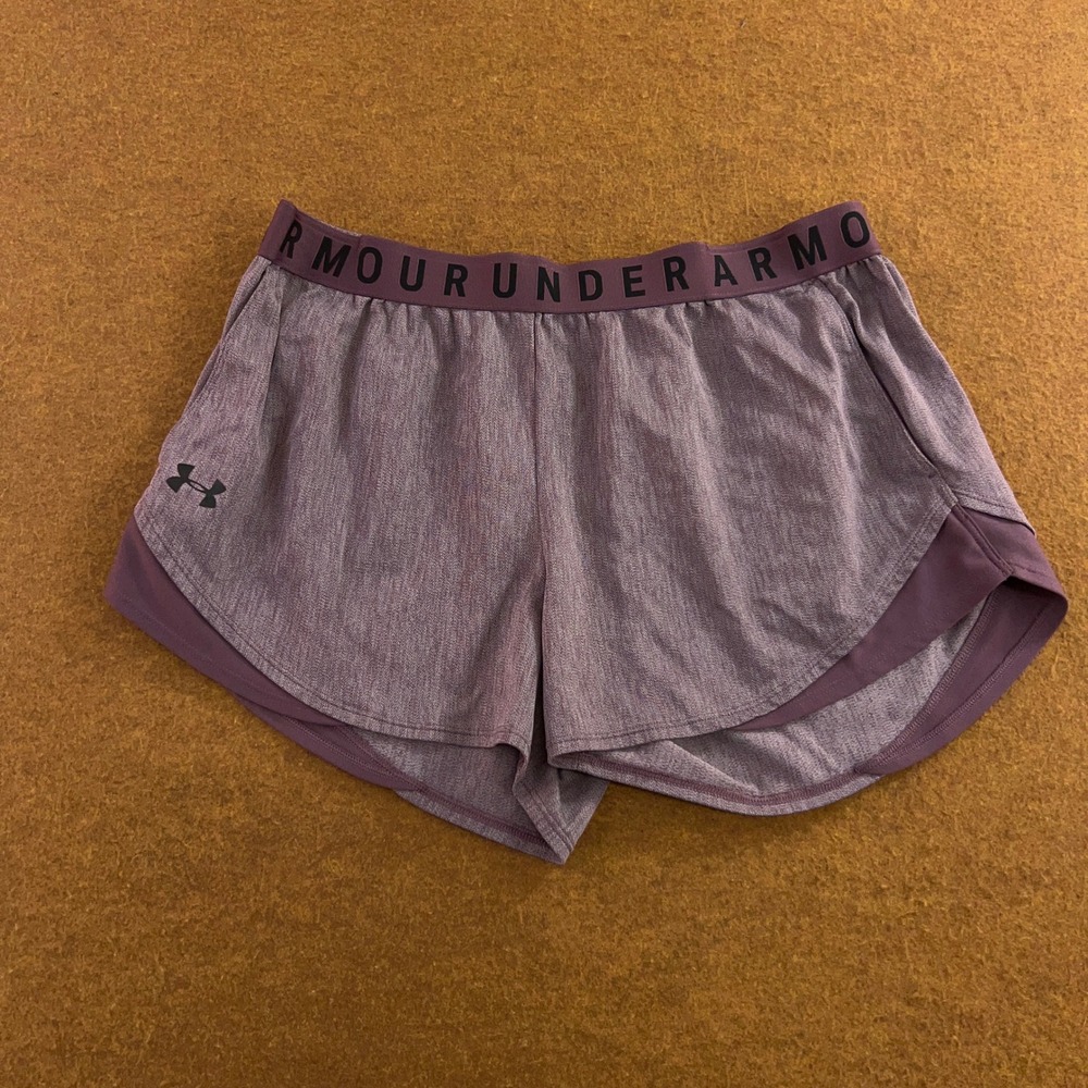 Under Armour Womens XL Purple Heathered Play Up 3.0 Athletic Shorts